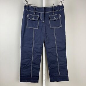 Ann Tayor LOFT Ann Sailor Pants Womens‎ 6 Cropped Navy Blue VTG Y2K Preppy